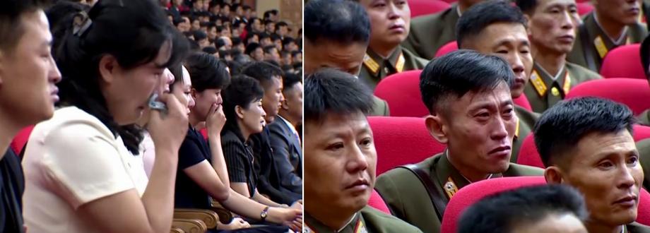 Les Nord-Coréens pleurent pendant le discours de la sœur de Kim Jong-un (KCNA)