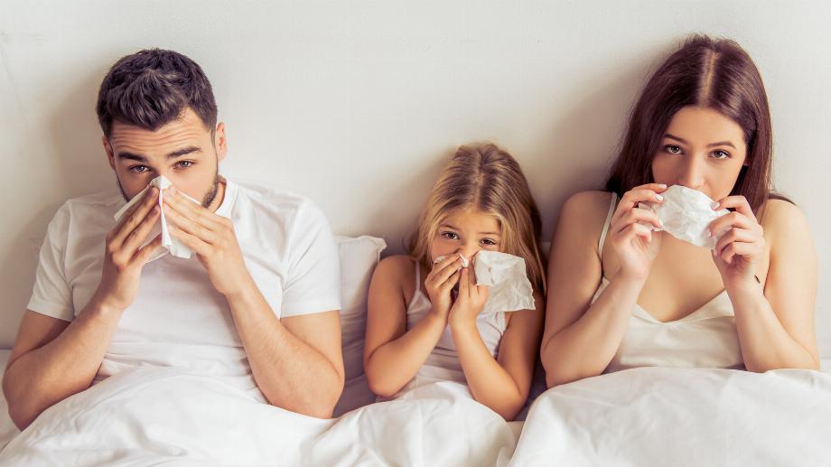 Parmi les pathologies respiratoires dont l'incidence est la plus élevée dans la population durant l'hiver, il y a la grippe, la pneumonie, la bronchiolite et le rhume.