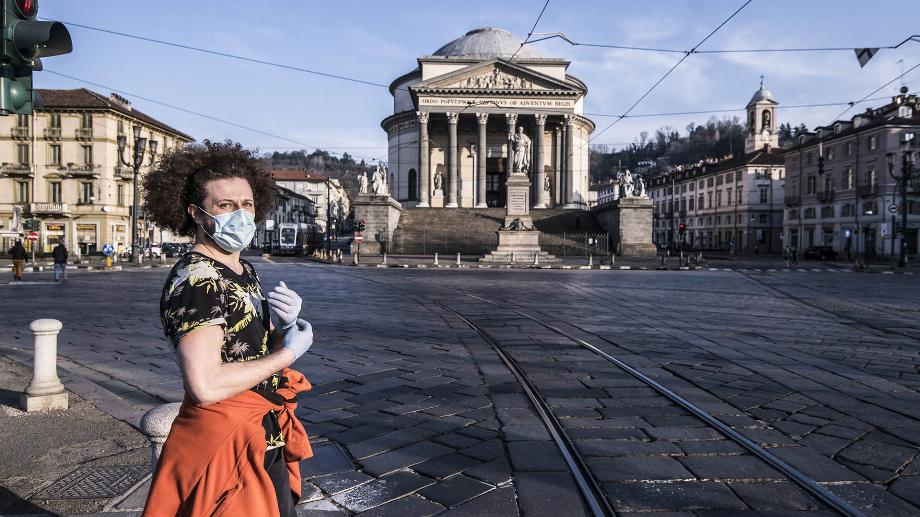 Une carte postale des tout premiers jours de la pandémie : Turin, Italie, mars 2020 (Photo : Stefano Guidi/Getty Images)