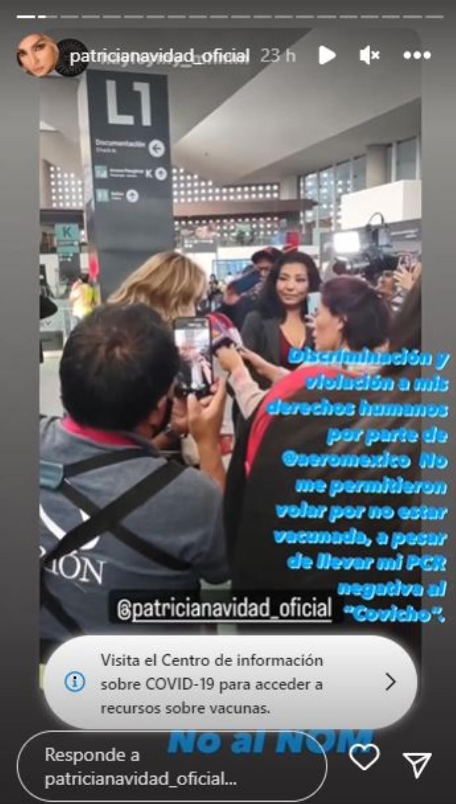 L'actrice a souligné avoir été victime de discrimination de la part d'Aeroméxico, une entreprise avec laquelle elle a déjà eu des problèmes (Capture d'écran/Instagram)