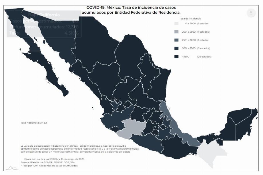 Les cas enregistrés ont été ventilés par le gouvernement du Mexique (Captura/GobiernodeMéxico)