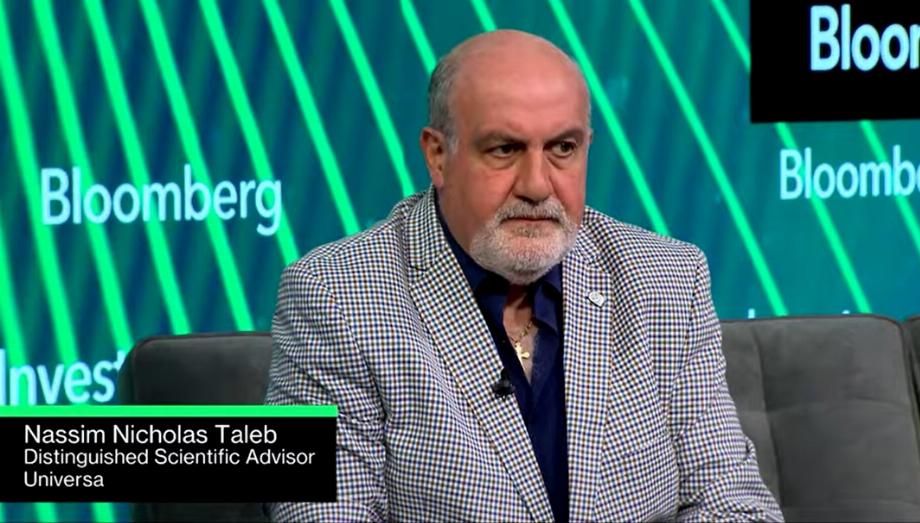 Nassim Taleb lors de l'interview avec Bloomberg (Youtube Bloomberg Live/capture d'écran)