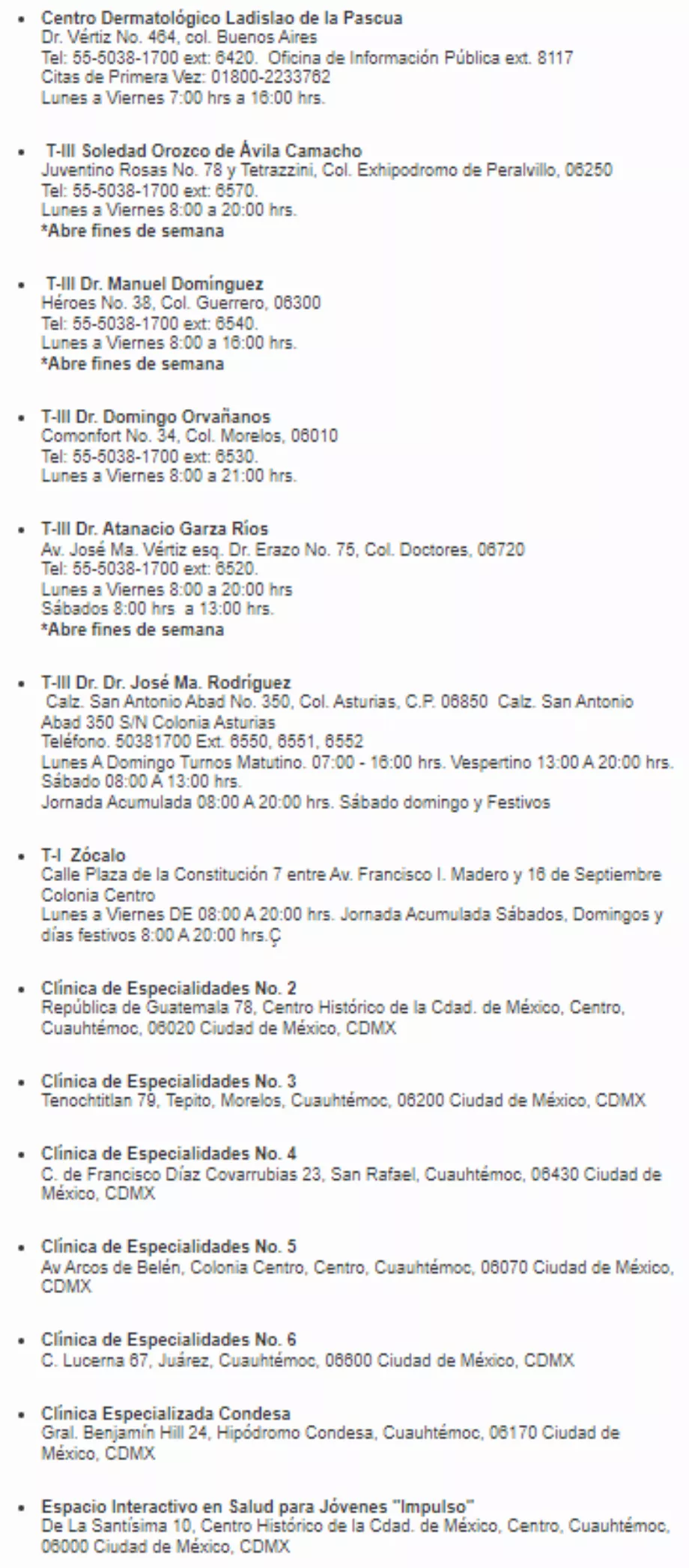 Cliniques où le renforcement contre le COVID-19 et la grippe peut être appliqué à Cuauhtémoc (Capture d'écran)