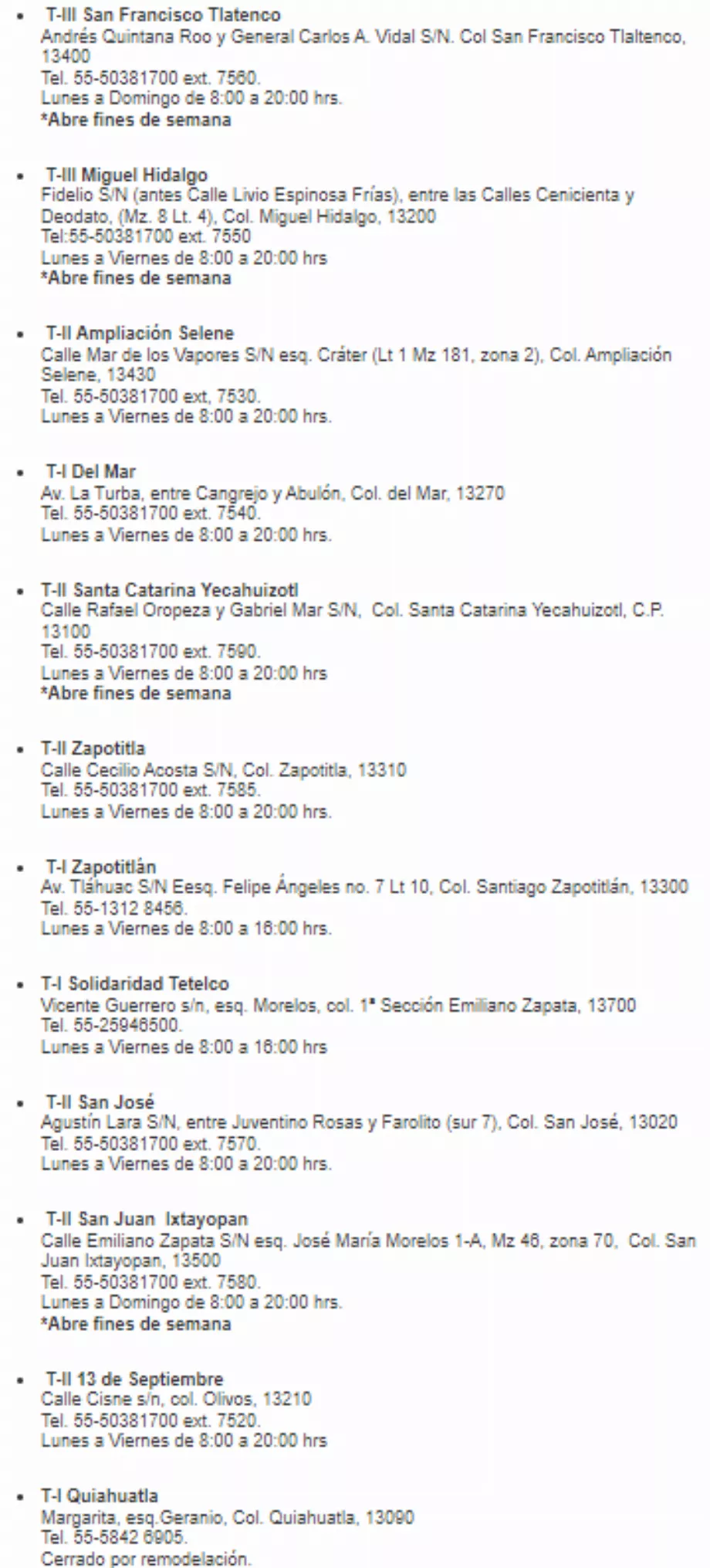 Cliniques où le renforcement contre le COVID-19 et la grippe peut être appliqué à Tláhuac (Capture d'écran)