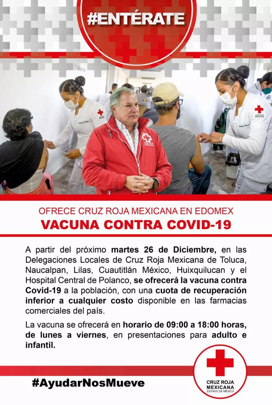 La Croix-Rouge mexicaine d'Edomex vendra des vaccins contre le COVID-19 à des prix abordables. Crédits : X/CruzRojaEM